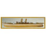 A MIRROR-BACK HALF MODEL FOR THE S.S. EMPRESS OF JAPAN AS FITTED AS AN ARMED MERCHANT CRUISER,