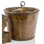 A COOPERED WOODEN WATER BUCKET FROM H.M.S. VICTORY, EARLY 19TH CENTURY