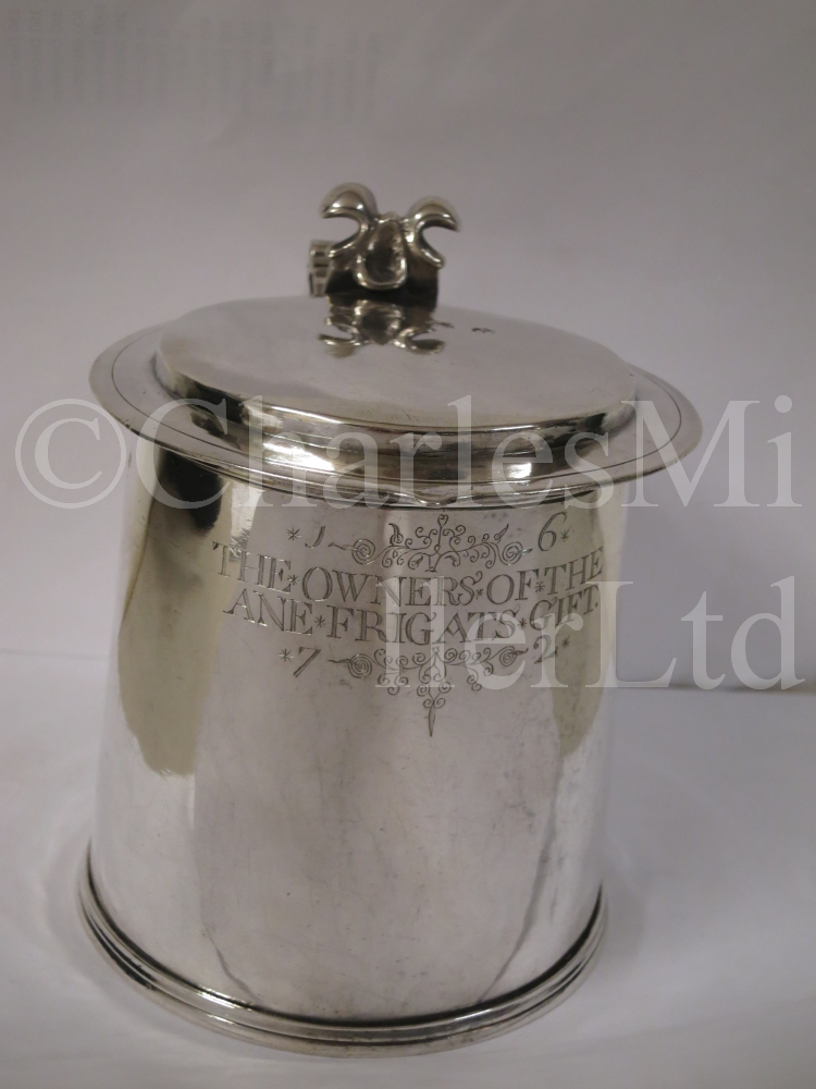 A VERY RARE CHARLES II PRESENTATION NAVAL SILVER TANKARD - Image 17 of 21