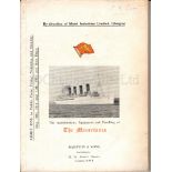 AUCTION CATALOGUE OF THE APPOINTMENTS, EQUIPMENT AND PANELLING OF THE MAURETANIA