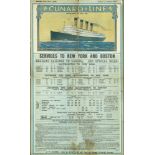 A CUNARD TIMETABLE FOR OCTOBER 1924