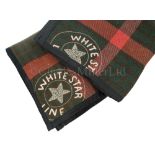 TWO WHITE STAR LINE BLANKETS