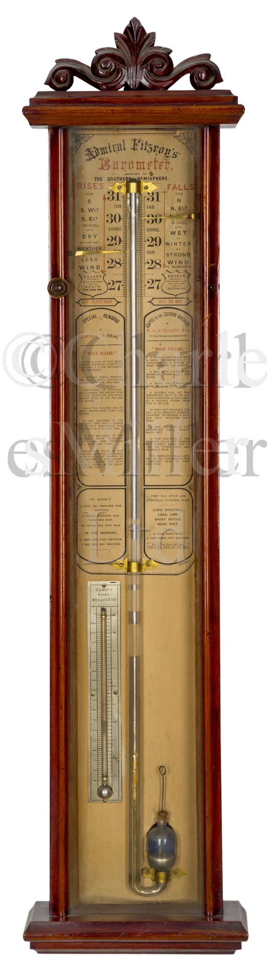 AN 'ADMIRAL FITZROY PATTERN' BAROMETER, CIRCA 1860