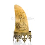 Ø A SCRIMSHAW DECORATED WHALE'S TOOTH COMMEMORATING THE EMPRESS JOSEPHINE OF FRANCE