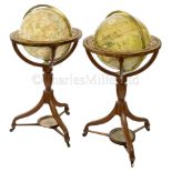 A PAIR OF 15IN. LIBRARY GLOBES BY J. & W. CARY, LONDON, 1820