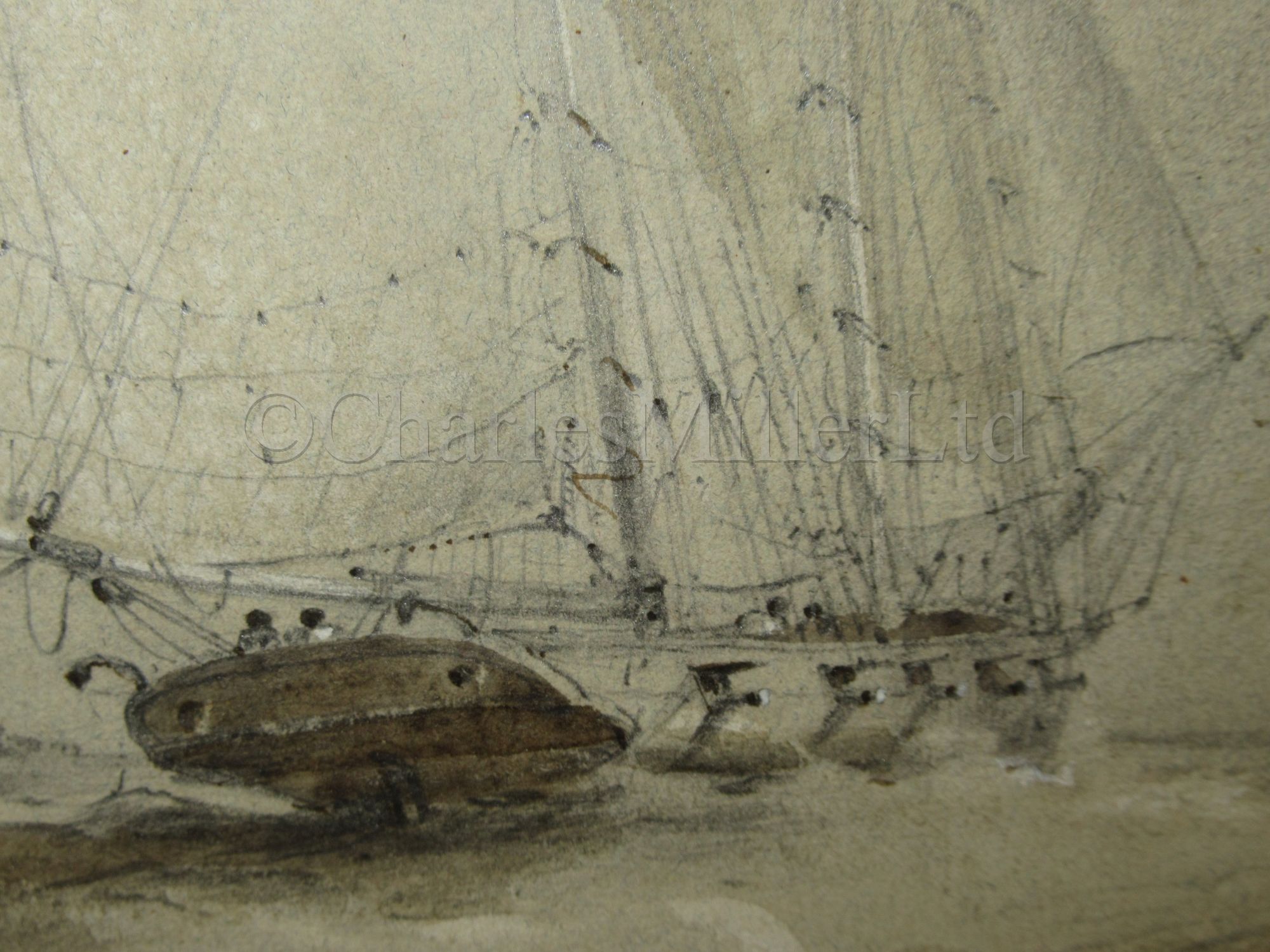 OSWALD WALTER BRIERLY (BRITISH, 1817-1894) : H.M.S. ‘Malabar’ (74) running up from a gale, November - Image 12 of 14