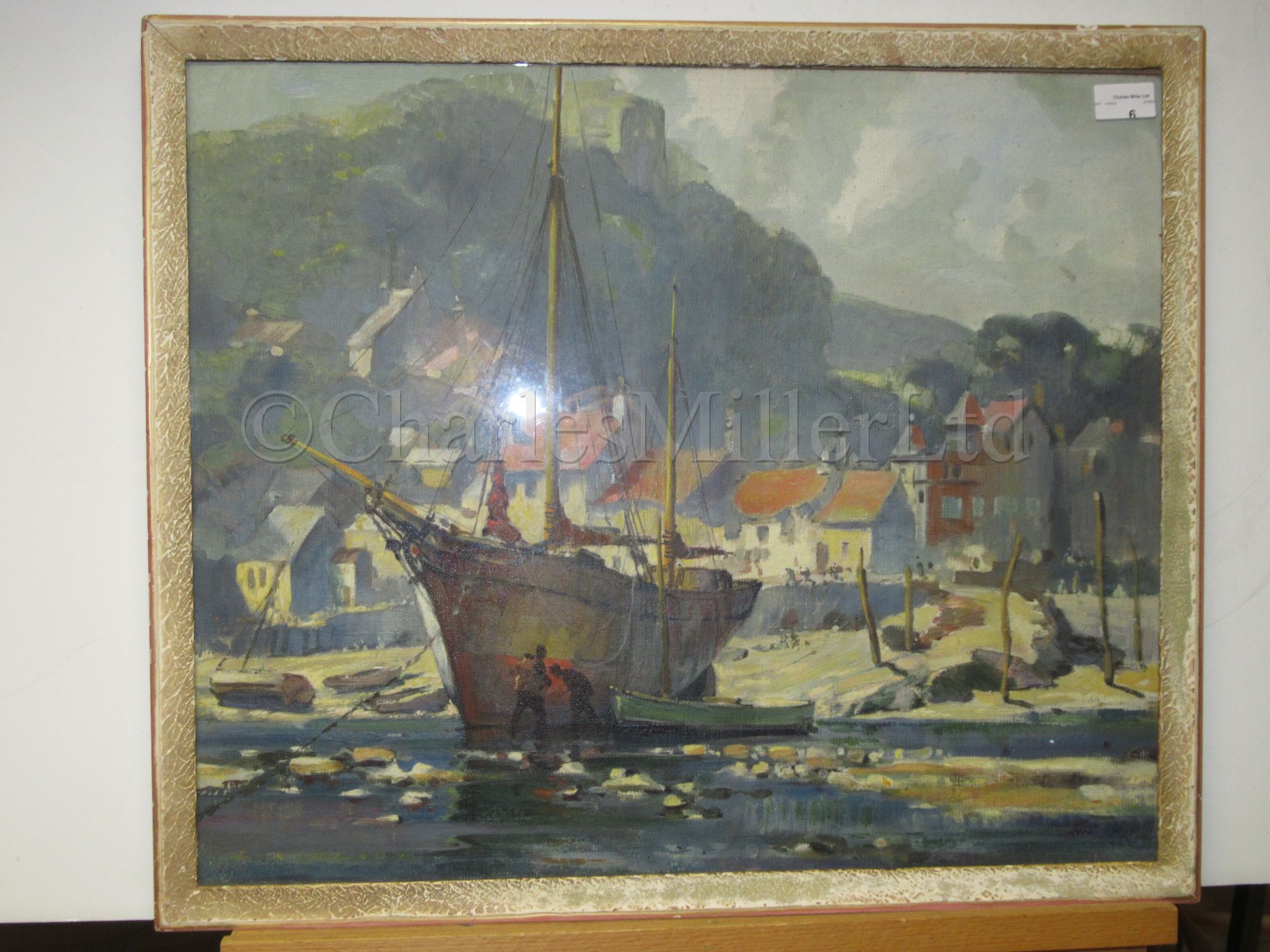 δ LESLEY ARTHUR WILCOX (BRITISH, 1904-1982) : Safe harbour; Anti-fowling on a Cornish beach - Image 3 of 9