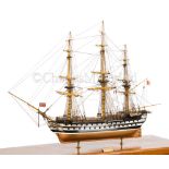 A WELL-PRESENTED SCALE MODEL OF H.M.S. REDOUBTABLE, CIRCA 1813