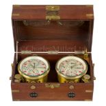 A TWO-DAY DOUBLE MARINE CHRONOMETER SET BY KIROV