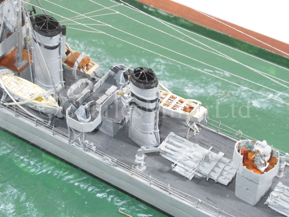 A 1:192 SCALE STATIC DISPLAY WATERLINE MODEL FOR THE D-CLASS DESTROYER H.M.S DIAMOND (H22), AS - Image 6 of 19