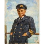 δ JAMES MCBEY, (BRITISH, 1883-1959) : A portrait of an engineering officer of the Merchant Navy
