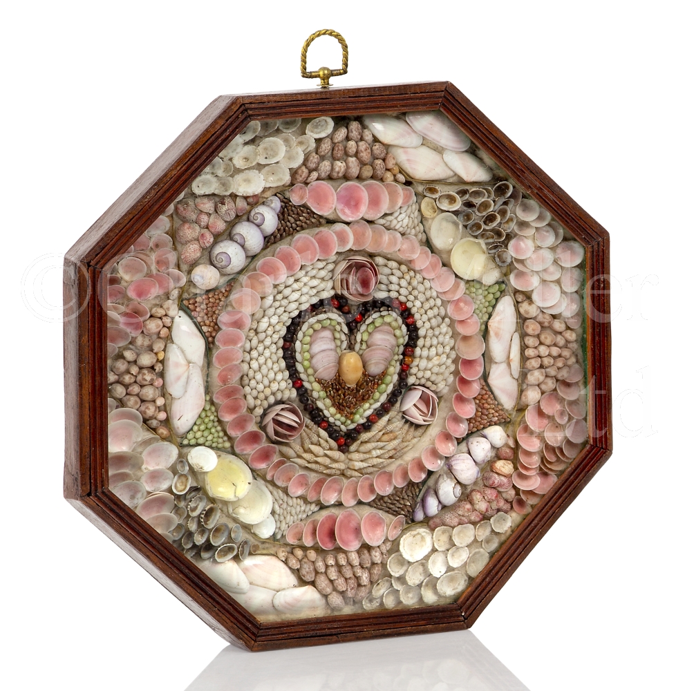 A 19TH CENTURY SAILOR'S SHELLWORK VALENTINE