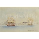 ENGLISH OFFICER SCHOOL, 1836 : H.M.S. 'Hercules' and H.M.S. 'Asia' off Dover, June 12th 1836