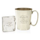 A PRESENTATION CIGARETTE CASE AND TANKARD TO A SAILOR FROM H.M.S. ESCORT FOR THE RESCUE OF
