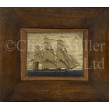 A SAILOR’S WOOLWORK PICTURE OF H.M.S. 'LIFFEY', CIRCA 1860