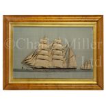 A RAISED SILKWORK PICTURE OF THE BARQUE COOLEEN, BELFAST BY THOMAS WILLIS, NEW YORK