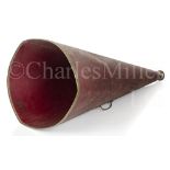 A LARGE STENTOR MEGAPHONE LOUD HAILER BY THE MERRIMAN BROS. MANUFACTURERS, EAST BOSTON, MASS, EARLY