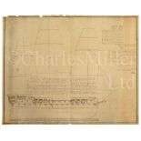 A SAILING DIAGNOSTIC SAILING PLAN FOR H.M.S. VINDICTIVE, CIRCA 1810