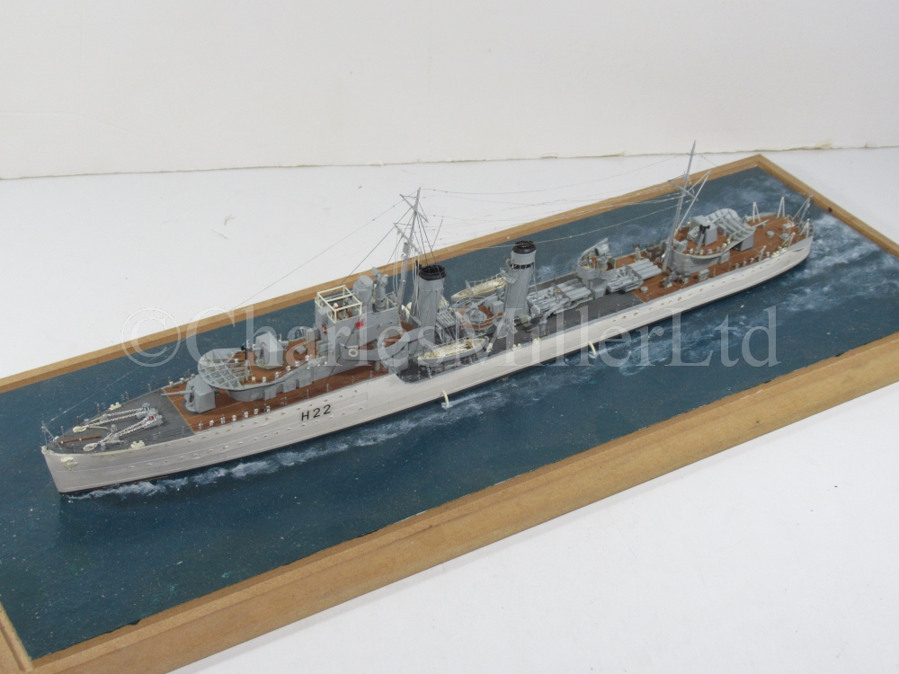 A 1:192 SCALE STATIC DISPLAY WATERLINE MODEL FOR THE D-CLASS DESTROYER H.M.S DIAMOND (H22), AS - Image 9 of 19