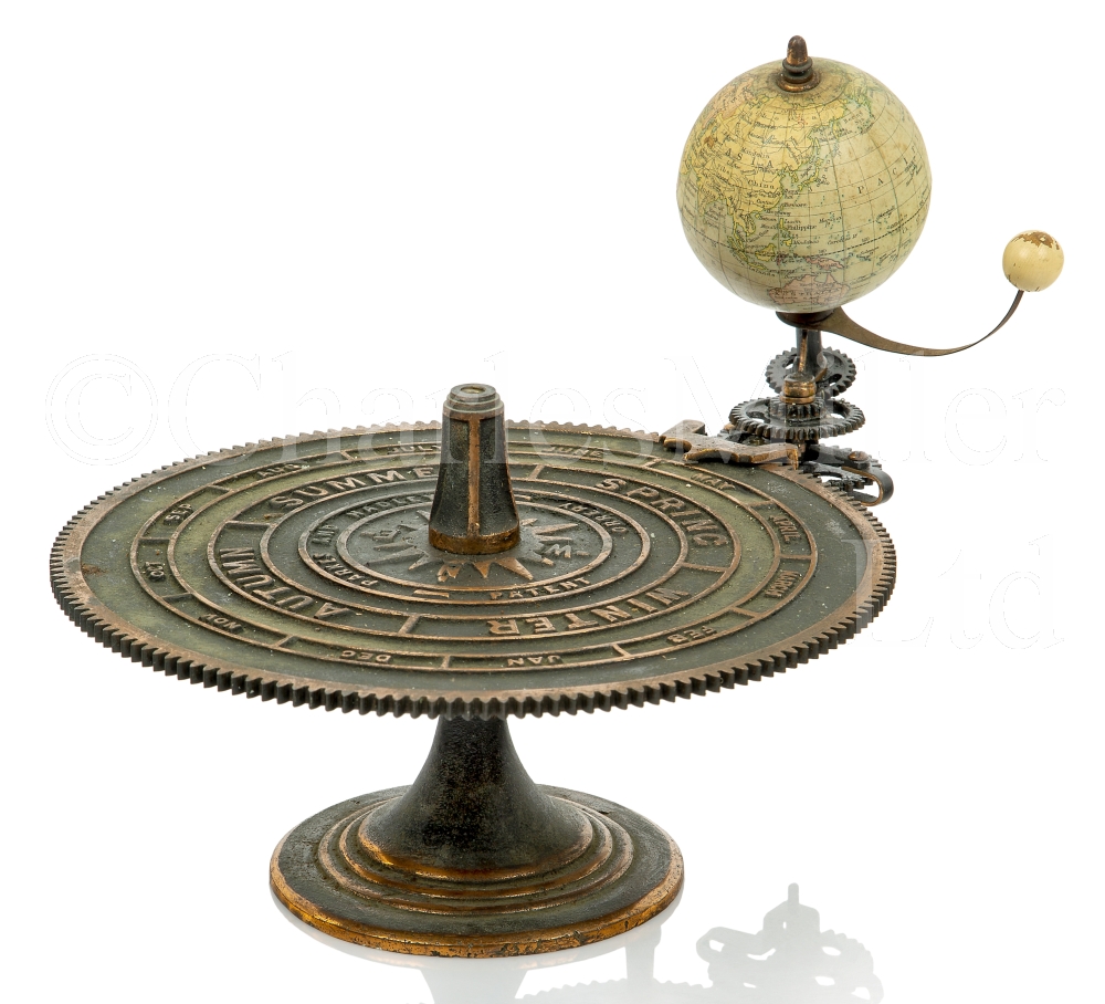 A PARKES & HADLEY PATENT BRASS TABLE ORRERY, LONDON, CIRCA 1880