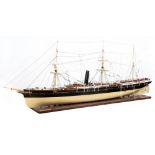 A 1:64 SCALE STATIC DISPLAY MODEL OF THE PASSENGER CARGO LINER S.S. ANTONIO LOPEZ BUILT BY DENNY