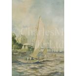 R. MACAULEY (BRITISH, 20TH CENTURY) : Yachts racing off Cowes Castle; Yachts racing off Ryde, Isle