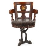 A SALOON CHAIR FROM A LONDON & NORTHWESTERN RAILWAY VESSEL, CIRCA 1890