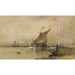 ALBERT ERNEST MARKES (BRITISH, 1865-1901) : A Dutch bouyer unloading a catch
