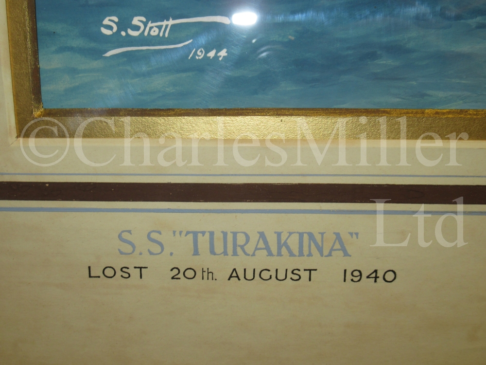 W.R.S. STOTT (BRITISH, ACT. 1897-1934) : S.S. ‘Turakina’ , S.S. ‘Beaverford’ - Image 5 of 6