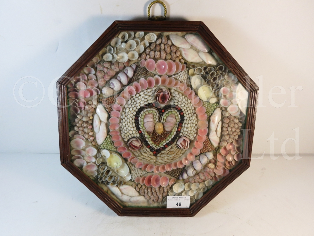 A 19TH CENTURY SAILOR'S SHELLWORK VALENTINE - Image 2 of 5