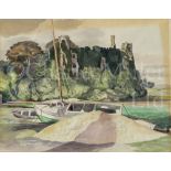 δ JOHN NASH, BRITISH (1893-1977) Laugharne Castle, Carmarthenshire, circa 1950