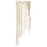 Ø A RARE COLLECTION OF NANTUCKET WHALEBONE AND MARINE IVORY KNITTING NEEDLES, CIRCA 1790