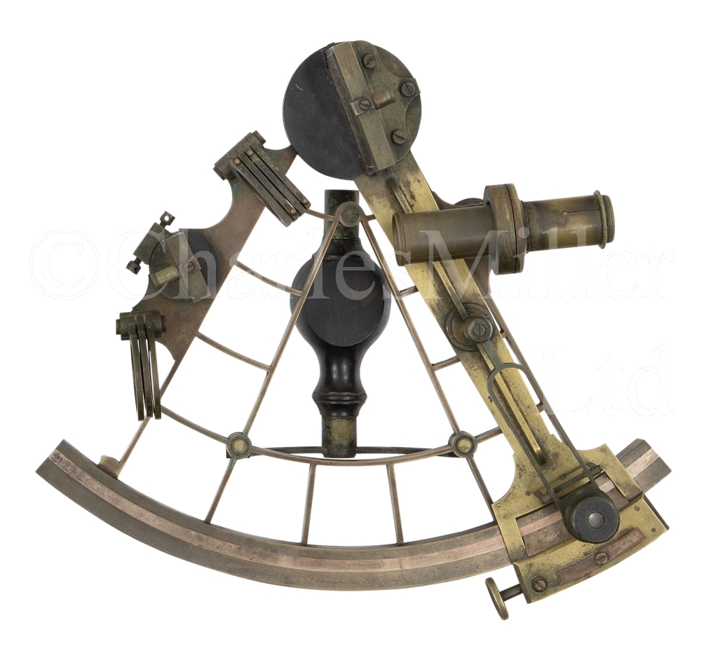 A 7IN. RADIUS VERNIER SEXTANT BY P. CAMERON, GLASGOW, CIRCA 1870