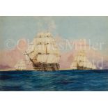 CHARLES EDWARD DIXON (BRITISH, 1872–1934) : British Fleet, 1805, The 'Victory'