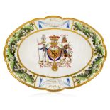 AN OVAL DESSERT DISH FROM LORD NELSON'S 'ARMORIAL' SERVICE, CIRCA 1802