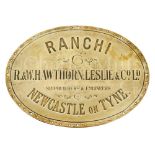 THE ENGINE ROOM PLATE FROM THE REFRIGERATED P.O. PASSENGER-CARGO SHIP S.S. RANCHI, 1925