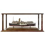 A BUILDER'S MODEL FOR THE BRAZILIAN PASSENGER PADDLE STEAMER CAXIAS BUILT BY HEPPLE, SOUTH SHIELDS,
