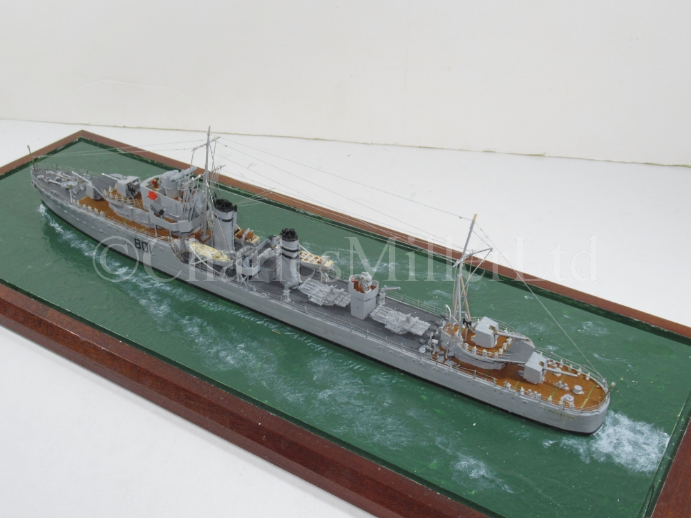 A 1:192 SCALE STATIC DISPLAY WATERLINE MODEL FOR THE D-CLASS DESTROYER H.M.S DIAMOND (H22), AS - Image 4 of 19