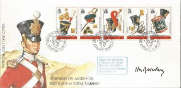 Lt General Sir Henry Beverley KCB OBE signed Uniforms on Ascension Part II official First Day Cover.