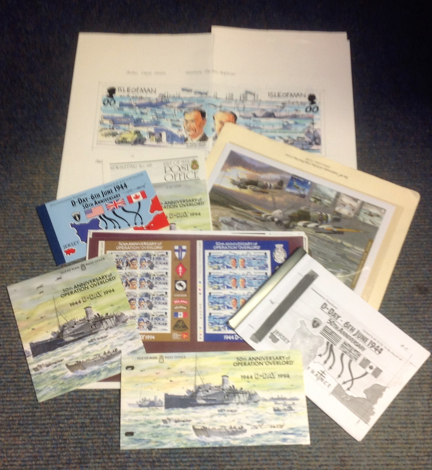 D. Day World War II collection 16 items includes Coin FDC, Covers, Commemorative stamps, booklets