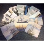 Nautical vintage post card collection includes 14 cards subject such as Liverpool to Douglas