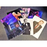 Entertainment collection 8 assorted signed photos names include James Corden, Jackie Mason , 3 of