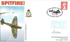 Flt. /Lt. R. F. Sellers AFC (No's. 111 & 46 Sqn's. ) signed Spitfire. Cover illustrates a Spitfire