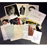 Stage and Screen collection over 30 signed items includes photos, letters, theatre flyers and