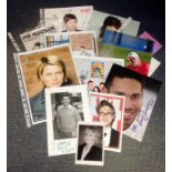 Entertainment collection 14 assorted signed photos great names such as Petula Clark, Chris Ramsey,