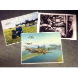 Dambuster Colin Cole 617 Sqd collection 3 signed items includes 1, 10x8 black and white photo