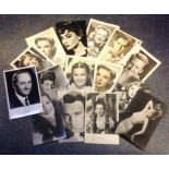 Movie collection 15 vintage black and 6x4 white photos printed signatures from some legendary
