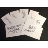 Arsenal Football collection 7 assorted signed white cards from some Gunner legends includes