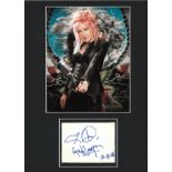 Cyndi Lauper signature piece mounted below colour photo. Approx overall size 16x12. We combine