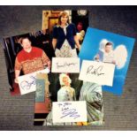 Entertainment collection 4 signed cards each accompanied with a 10x8 colour photo signatures include